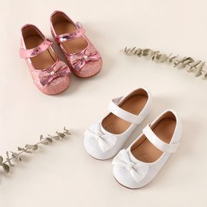 Toddler Faux Pearl Bow Decor Allover Glitter Mary Jane Shoes