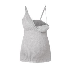 Nursing Lace Trim Rib Tank Bra