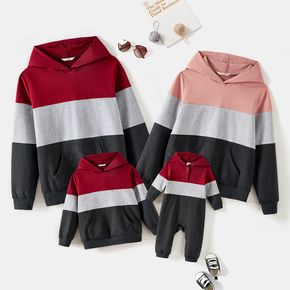 Family Matching Long-sleeve Colorblock Hoodies