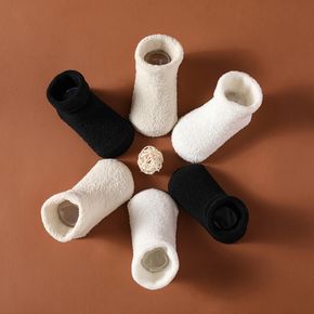 3-pairs Baby Solid Coral Fleece Socks Set