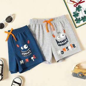 Toddler Boy Letter Monster Print Sweat Shorts