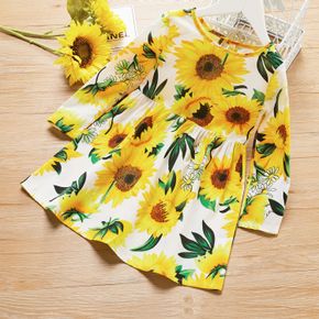 Baby / Toddler Girl Sunflower Print Long-sleeve Dress