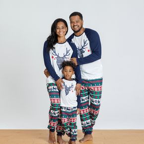 Mosaic Family Matching Reindeer Christmas Pajamas Sets (Flame Resistant)