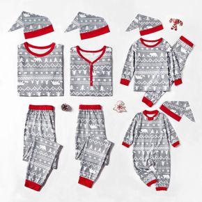 tema do Natal modelada pijamas correspondência família conjuntos com um chapéu (resistente ao fogo)