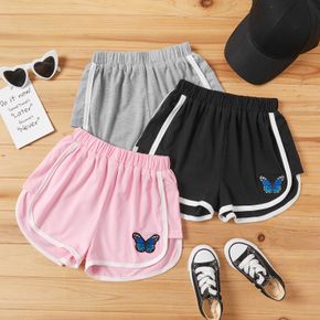 Pretty Kid Girl Embroidered Butterfly Casual Shorts