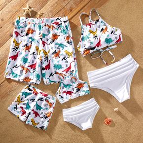 Dinosaur Series Family Matching Swimsuits(2-piece Swimsuits for Mom and Girl ;  Swim Trunks for Dad and Boy)
