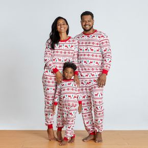 Christmas Reindeer and Snowflake Patterned Family Matching Pajamas Sets(Flame Resistant)