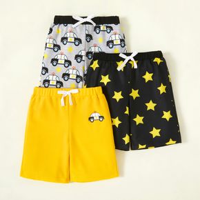 1-piece Toddler Boy Car And Stars Print Shorts