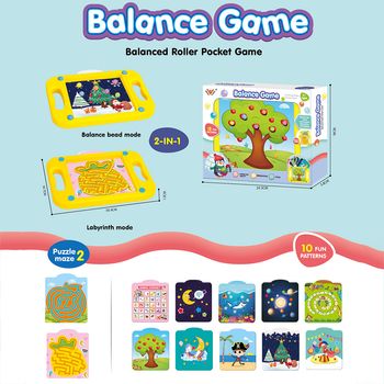 2 In 1 Kids Maze Rolling Ball Toys Handheld Balance Ball Board Pocket Games