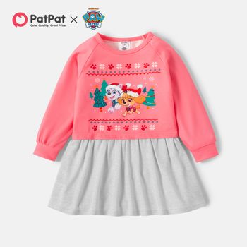 PAW Patrol Toddler Girl Christmas Colorblock Dress