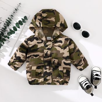 Baby Boy Camouflage Long-sleeve Hooded Jacket