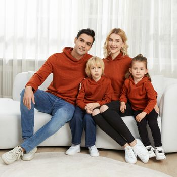 Family Matching Solid Cable Knit Long-sleeve Hoodies