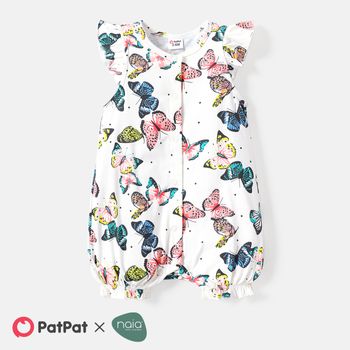 Baby Girl Polka Dots or Butterfly Print Flutter-sleeve Naia Romper