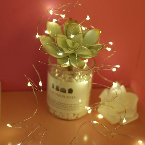 LED Light Flexible String Lamp Copper Wire Cabinet Lamp Bookcase Decoration Wedding Party Beige big image 4