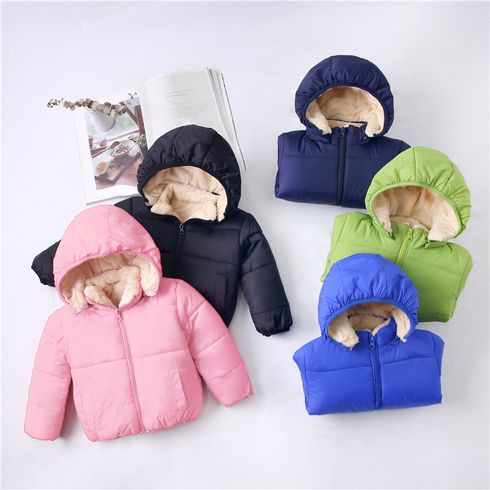 Baby / Toddler Causal Fluff Solid Long-sleeve Hooded Coat