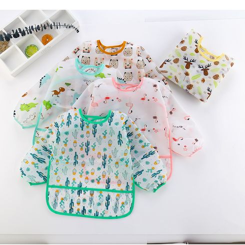 ropa antidesgaste impermeable de manga larga para bebés batas para comer para bebés ropa protectora con arroz
