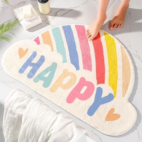 Tappetino antiscivolo per camera da letto in pelle scamosciata peluche tappeto floccato ad alto assorbimento d'acqua