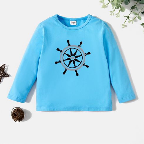 Toddler Graphic Blue Long-sleeve Tee