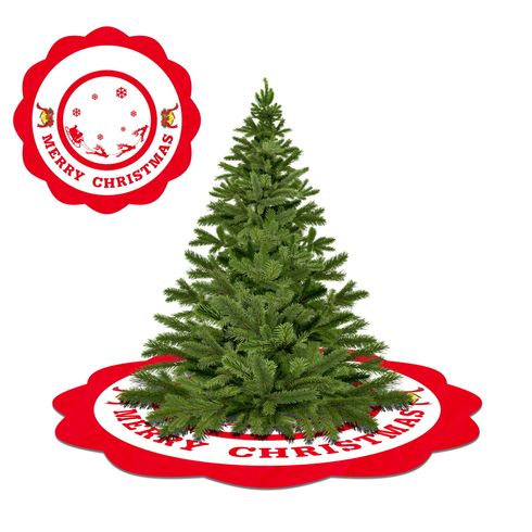Christmas Ornament Tree Skirt Red Xmas Tree Skirt for Christmas Decorations Indoor Outdoor