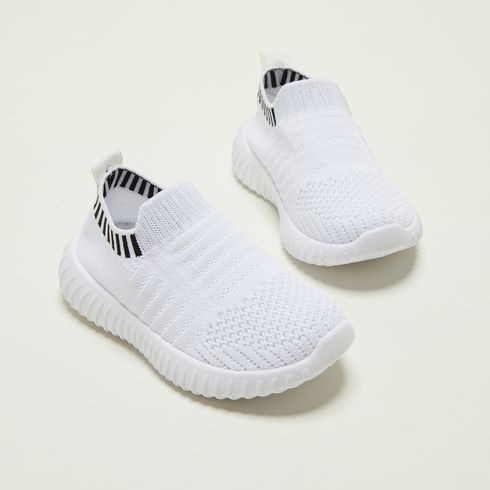 Toddler / Kid Knit Panel Slip-on Sports Shoes White big image 1