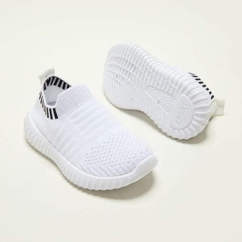 Toddler / Kid Knit Panel Slip-on Sports Shoes White big image 2