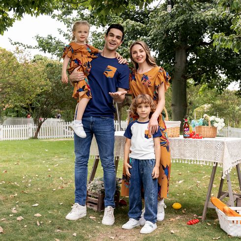 Floral Plant Print Short-sleeve Family Matching Sets