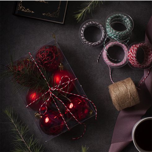 Corda di corda di corda di cotone spago natalizio da 30 m per confezioni regalo fai da te decorazione di nozze per la casa fornitura di artigianato artistico