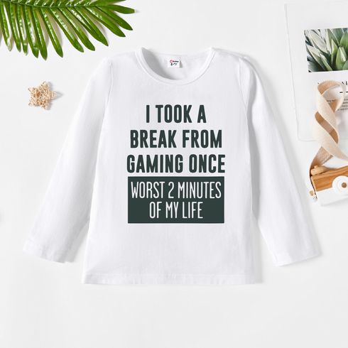 Kids Boy Graphic Letter Print Long-sleeve Tee