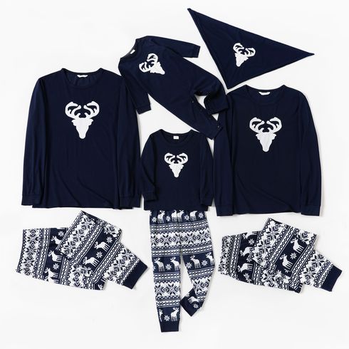 Christmas Antlers Family Matching Long-sleeve Pajamas Sets(Flame Resistant)