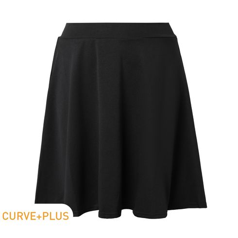 Women Plus Size Basics Black Circle Skirt