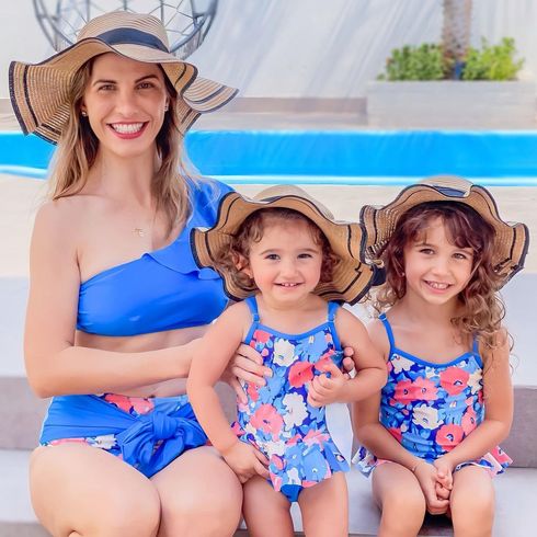 Floral Print Color Color Block Family Matching Swimsuits