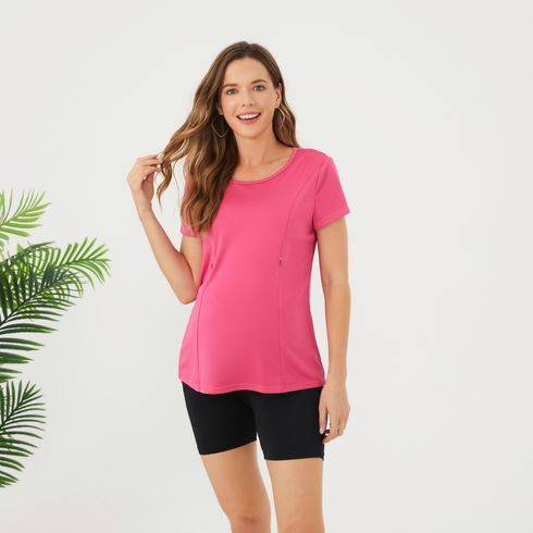 Nursing Simple Solid Short-sleeve Tee