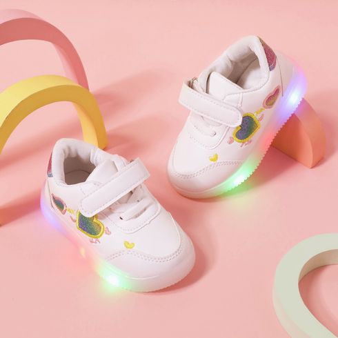Toddler Glitter Heart Graphic LED Sneakers