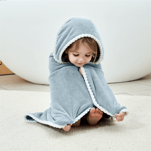Toalha de banho de bebê com capuz macio absorvente de lã coral simples roupão de banho cobertores de banho toalha