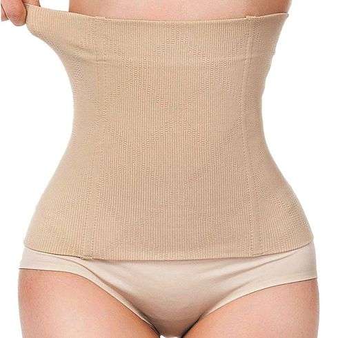Women Waist Trainer Belt High Elasticity Breathable Waist Trimmer Slimming Belly Band for Gym Work Beige big image 4