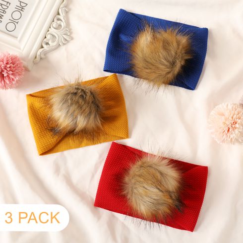 3-pack Pompom Decor Headband for Girls