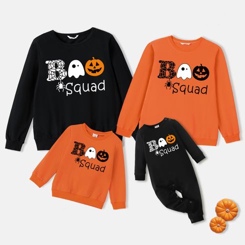Halloween Family Matching 100% Cotton Long-sleeve Graphic Pullover Sweatshirts