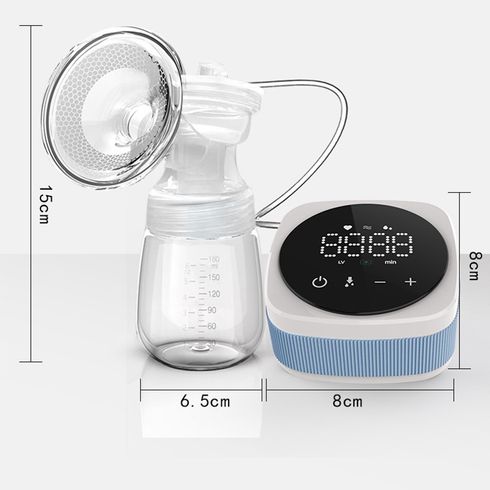 Portable Electric Breast Pump with LED Touch Screen for Breast Milk Suction and Breast Massage Blue big image 11