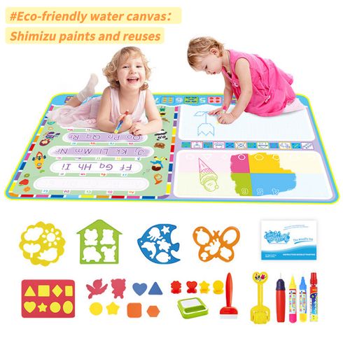 Kids Magic Water Drawing Mat & Pen Coloring Writing Doodle Board Toddler Educational Painting Pad Tools