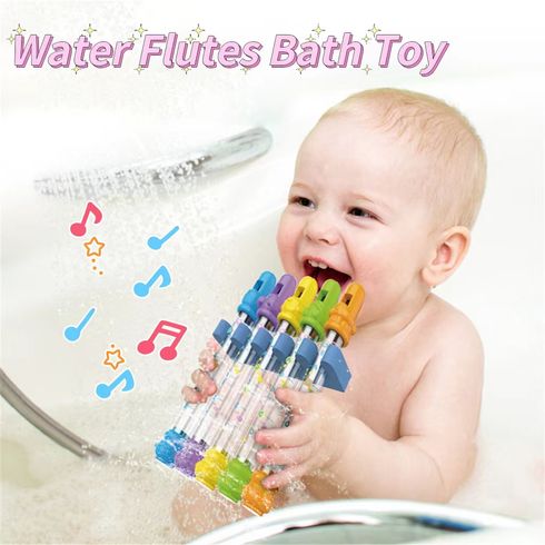 5 flauti d'acqua, brani musicali, spartiti, strumenti, divertimento per bambini, giocattolo da bagno per bambini