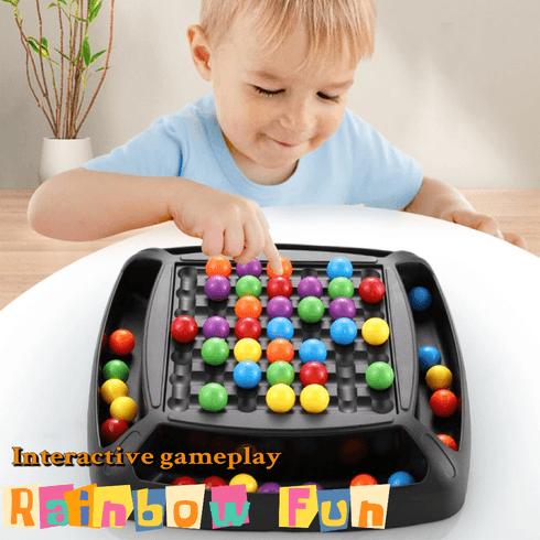 jogo de eliminação de tabuleiro de xadrez de bola de arco-íris jogo de correspondência de bola de arco-íris brinquedos educativos interativos para pais e filhos