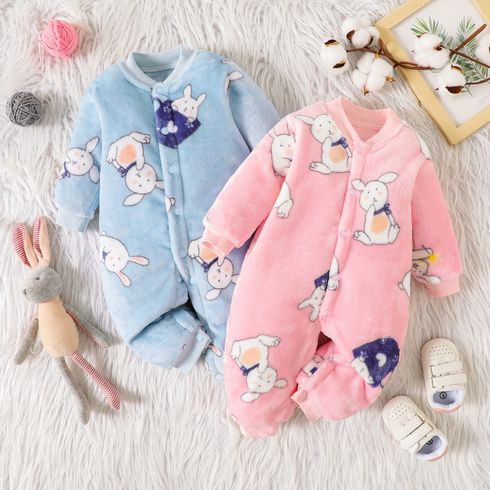 Baby Bunny Allover Fluffy Long-sleeve Jumpsuit