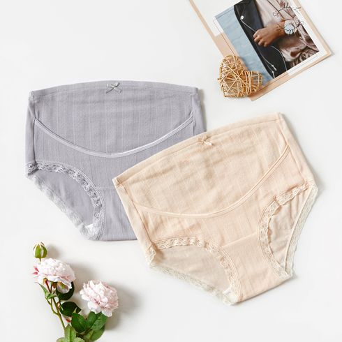 2-pack Maternity Lace Trim High Waist Panty Set