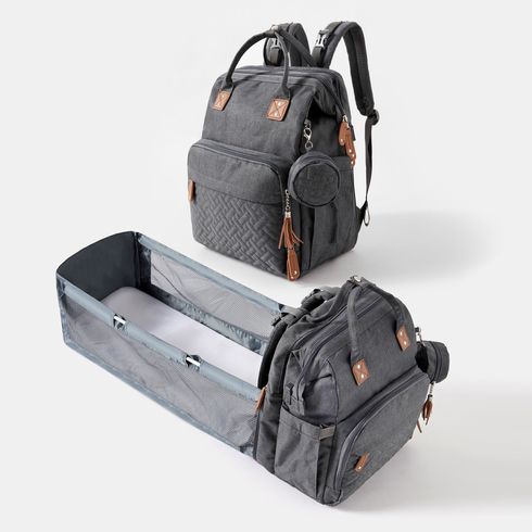 zaino pieghevole per pannolini con letto pieghevole borsa per maternità di maternità portatile di grande capacità con borsa per ciuccio staccabile e fasciatoio per pannolini