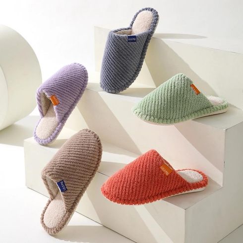 Letter Labels Fleece Lined Slippers House Indoor Cozy Comfy Slipper