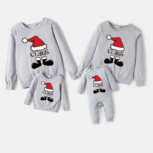 Christmas Family Matching 100% Cotton Santa Claus Print Long-sleeve Sweatshirts
