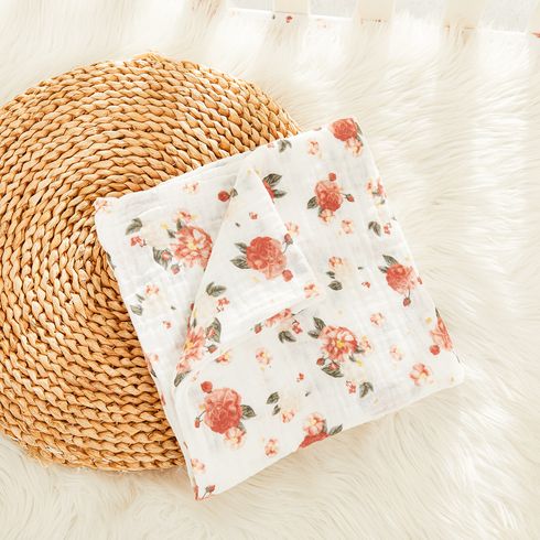 100% Cotton Muslin Baby Floral Pattern Wearable Blankets