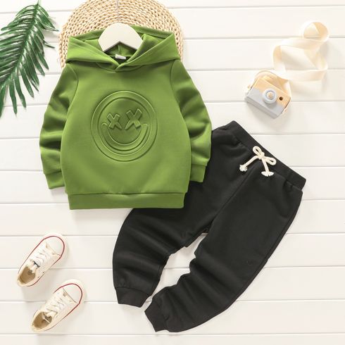 2pcs Baby Boy Long-sleeve Graphic Hoodie and Sweatpants Set