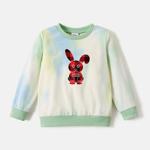 [2Y-6Y] Go-Neat Water Repellent and Stain Resistant Toddler Girl/Boy Rabbit Print Pullover Sweatshirt