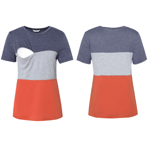 Still-T-Shirts Outdoor Basics Teilung Unifarben Stoffnähte Gestrickt Kontrastnähte